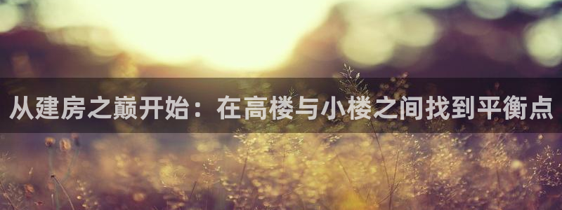 富联娱乐注册正唐老鸭779O3：从建房之巅开始：在高楼与小楼之间找到平衡点