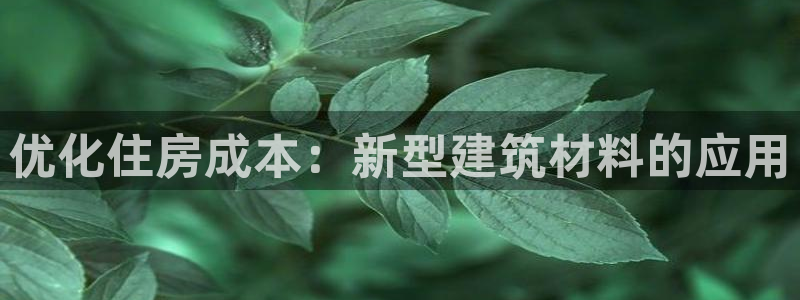 富联娱乐找u997.cn凤凰：优化住房成本：新型建筑材料的应用