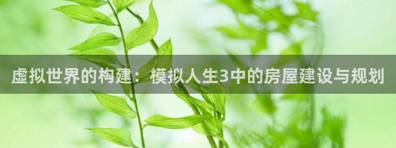 富联娱乐招商德判官333OO：虚拟世界的构建：模拟人生3中的房屋建设与规划